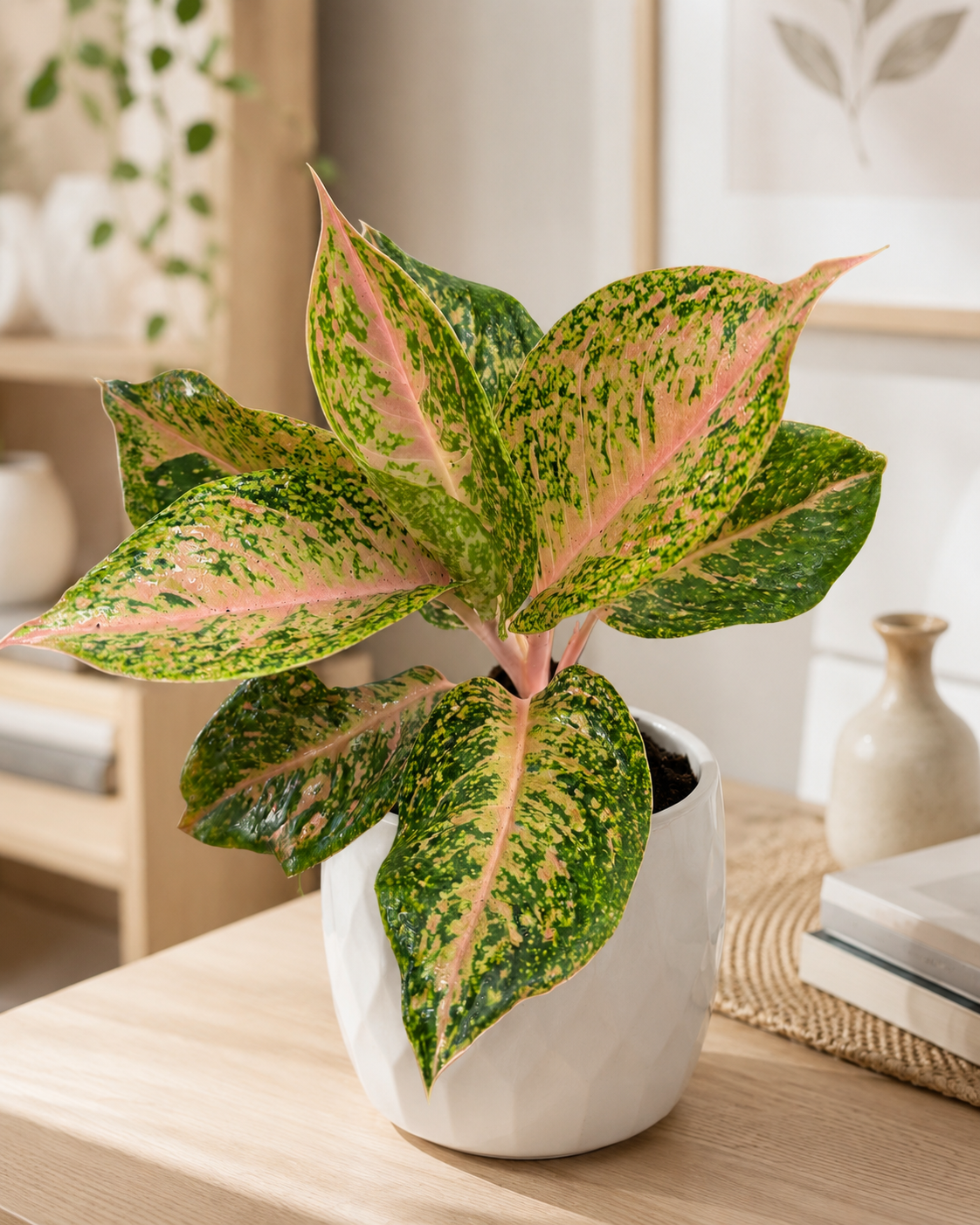 Aglaonema Rosa de Interior | Planta Decorativa Rosada para Hogar
