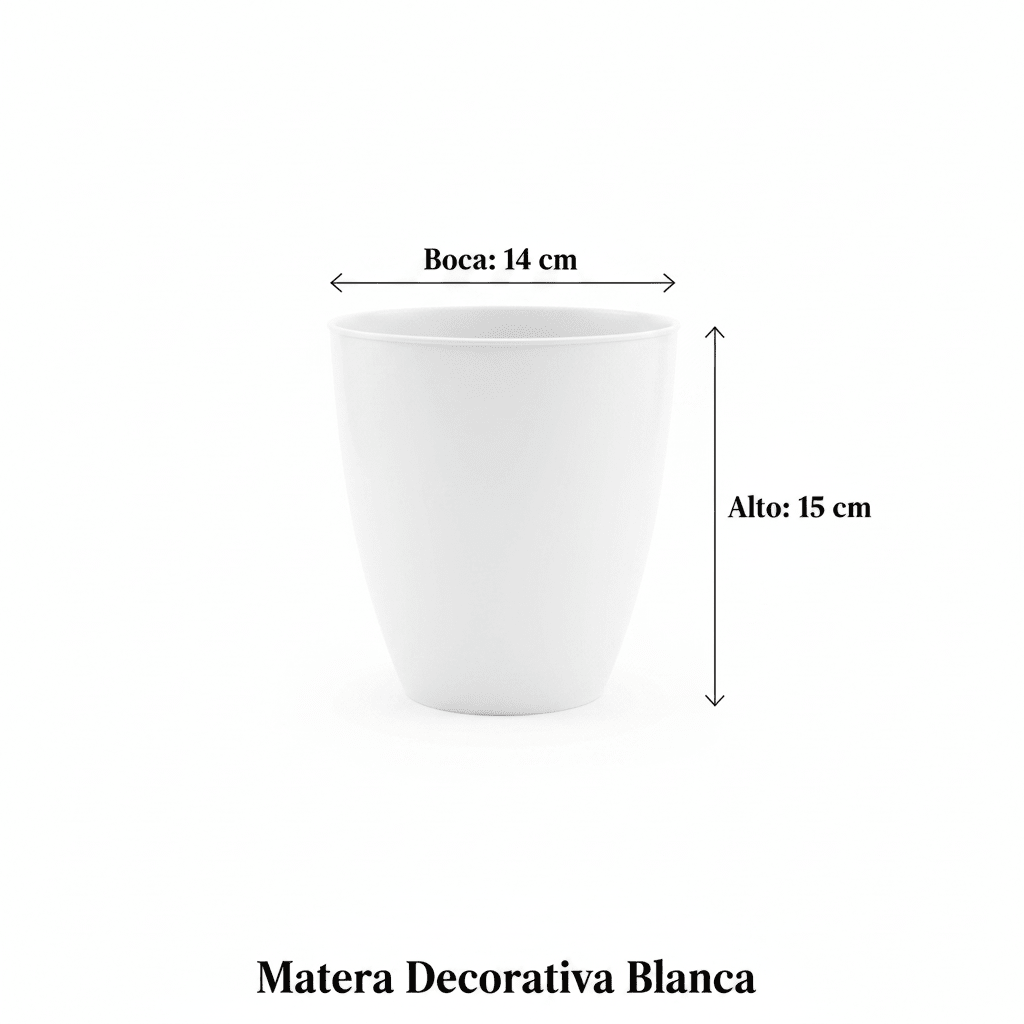Anturio Dólar Rayado + Matera Decorativa Blanca - Vivero Selva Verde