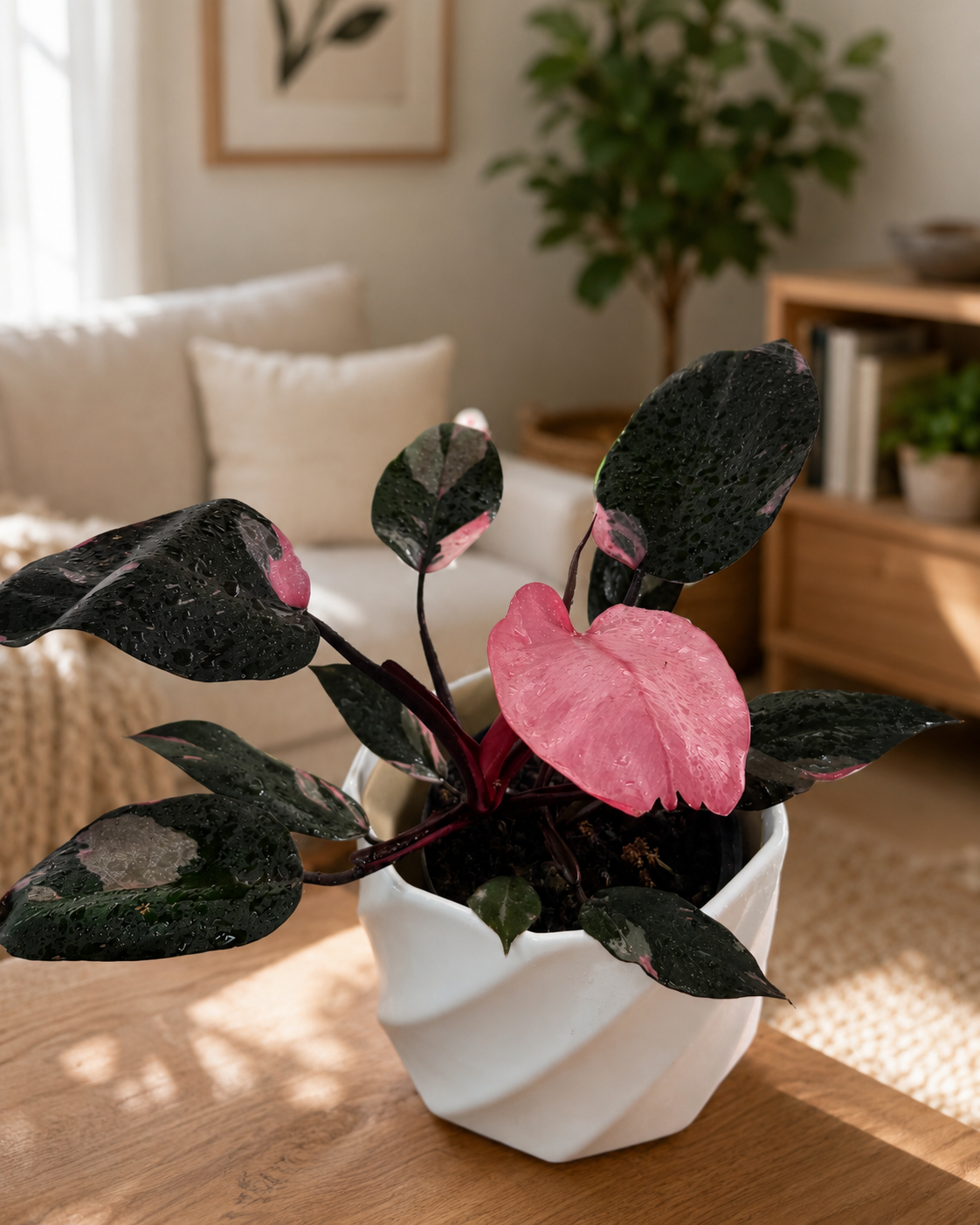 Filodendro Pink Princess de Interior | Planta Decorativa para Hogar