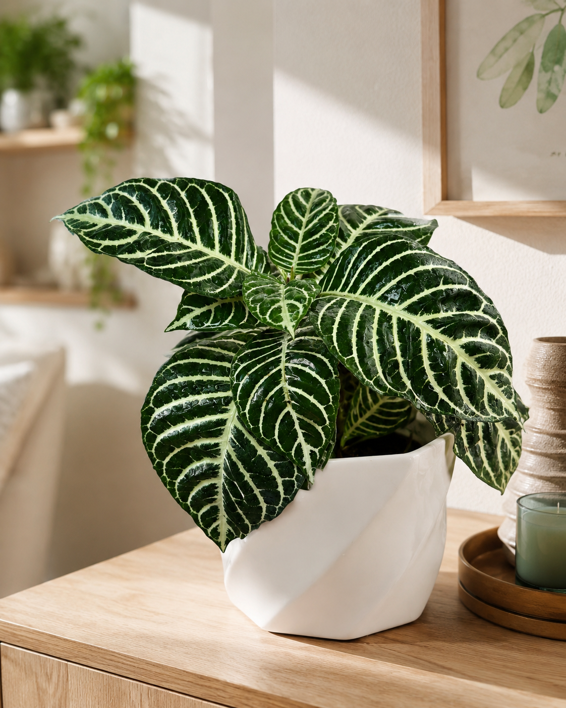 Planta Zebra Aphelandra de Interior | Planta Decorativa para Hogar