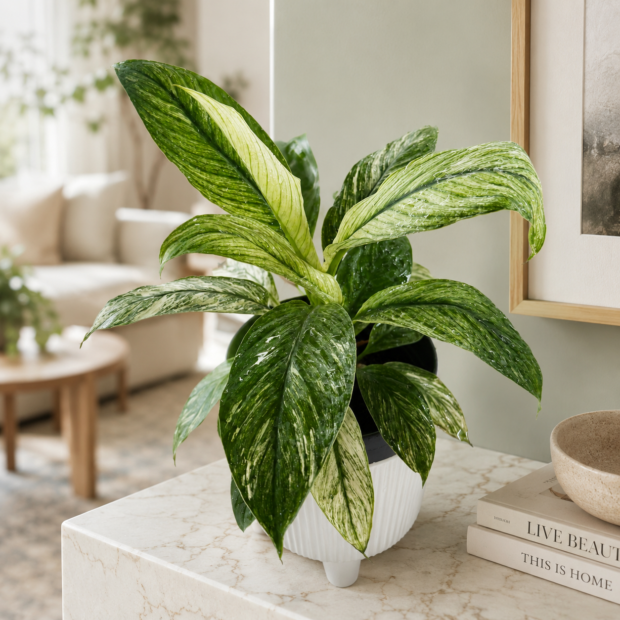 Garza Sensación Variegada de Interior | Planta Decorativa Premium
